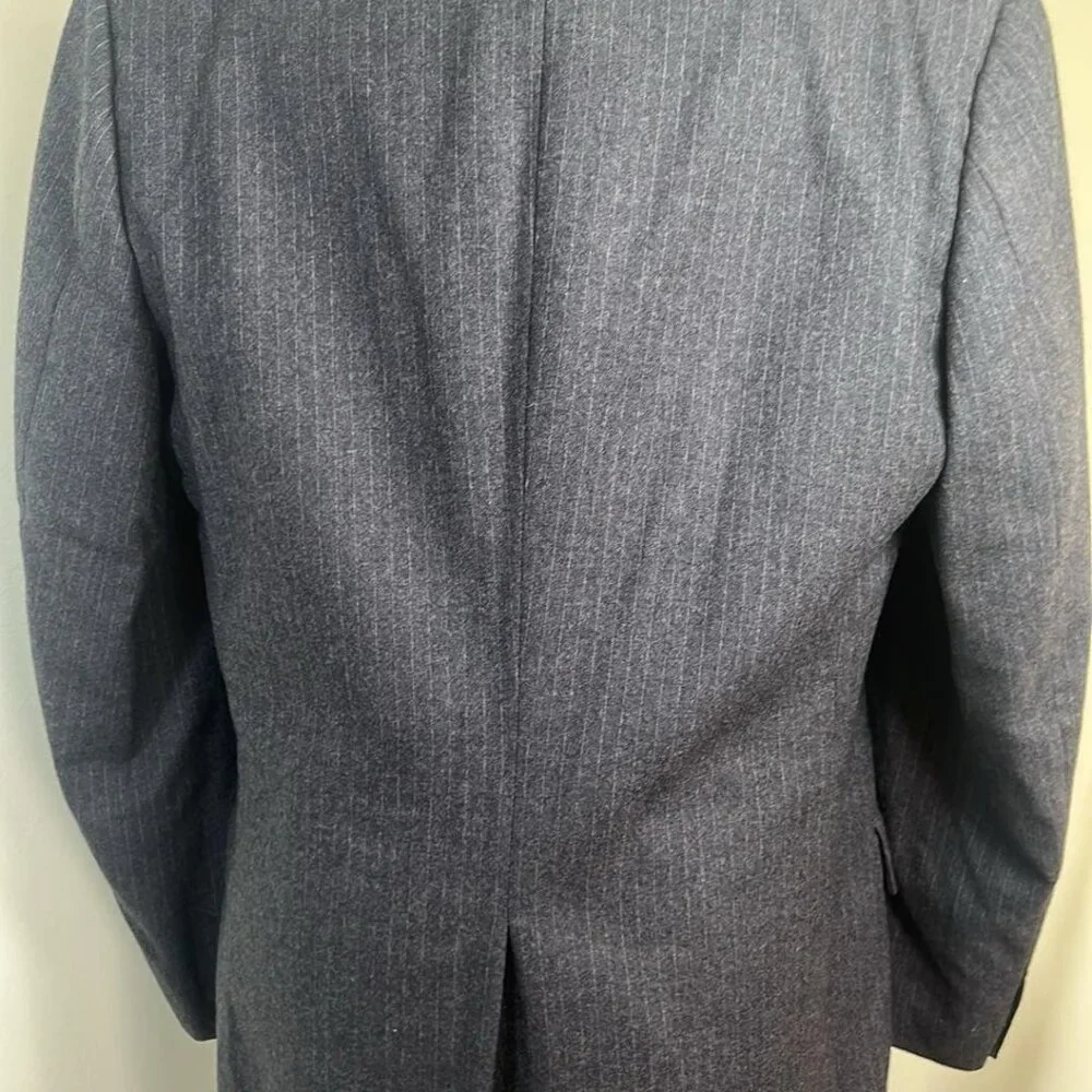 Pierre Cardin Wool Pinstripe‎ Men's 3 Piece Gray Vintage 70s Banker CEO MobBoss